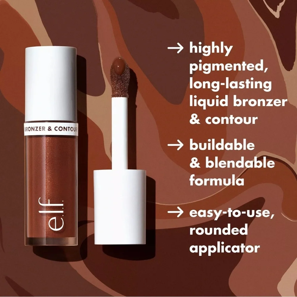 e.l.f. Camo Liquid Bronzer & Contour- 8 Deep, NEW